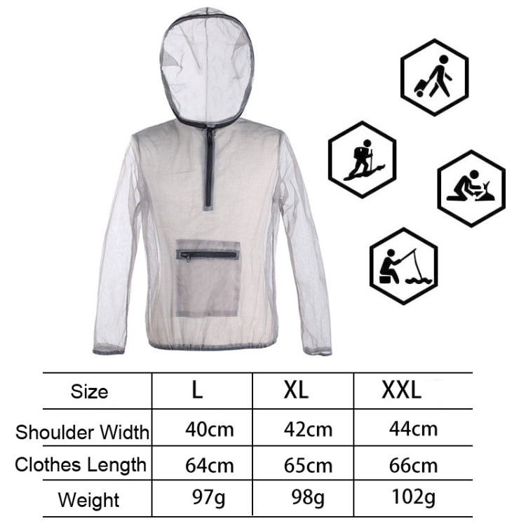 Veste d'expédition "Jungle" respirante et anti-insectes avec capuche et maille anti-morsure, Tailles L, XL, XXL