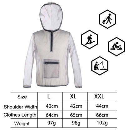 Veste d'expédition "Jungle" respirante et anti-insectes avec capuche et maille anti-morsure, Tailles L, XL, XXL