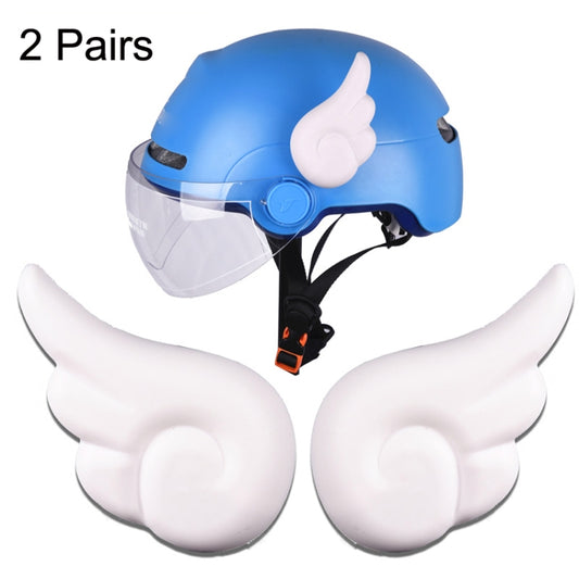 2 paires d'ailes d'ange décoratives pour casque de moto, blanc, bleu clair, rouge, noir, rose, bleu