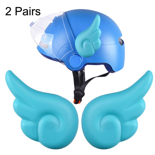 2 paires d'ailes d'ange décoratives pour casque de moto, blanc, bleu clair, rouge, noir, rose, bleu