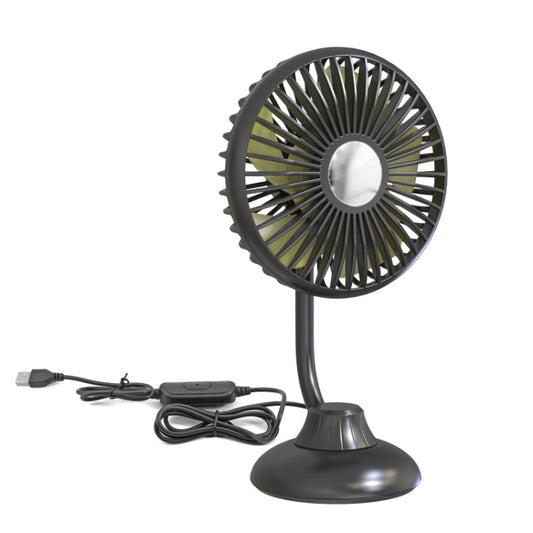 Mini ventilateur de tuyau F502 Petit ventilateur USB de voiture, Vert, Noir