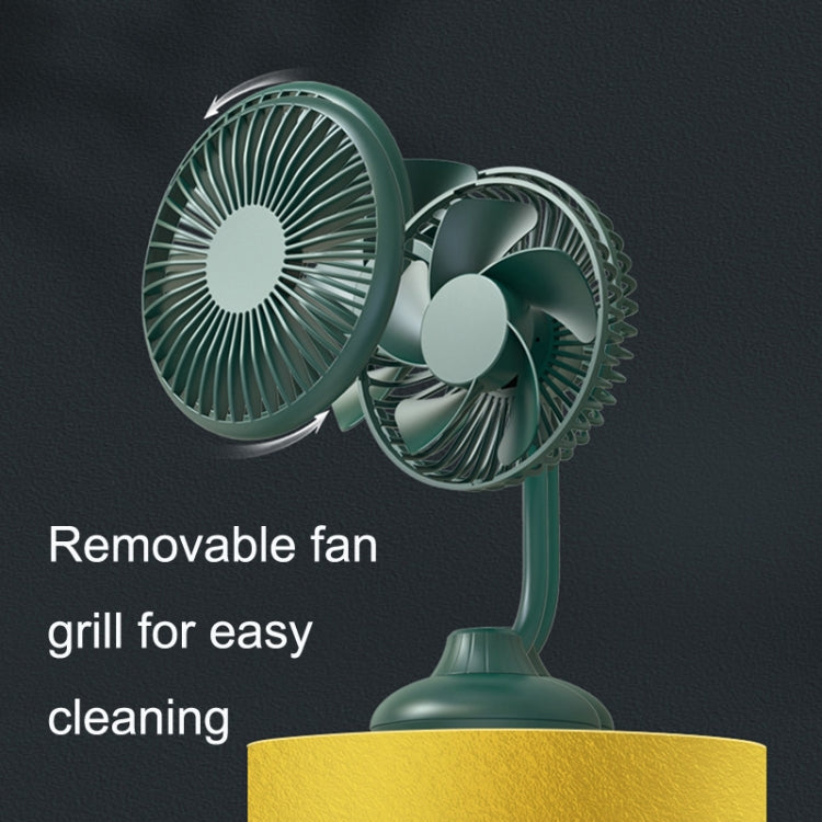 Mini ventilateur de tuyau F502 Petit ventilateur USB de voiture, Vert, Noir