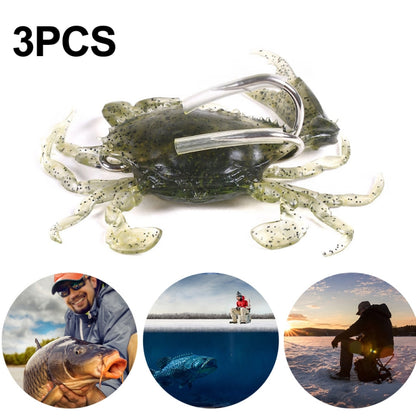 3 PIÈCES HENGJIA SO068 Leurre de pêche sur glace anti-accrochage, hameçon crabe submergé, 8cm 19g 1, 8cm 19g 2, 8cm 19g 3, 10cm 30g Orange, 10cm 30g Vert, 10cm 30g Gris
