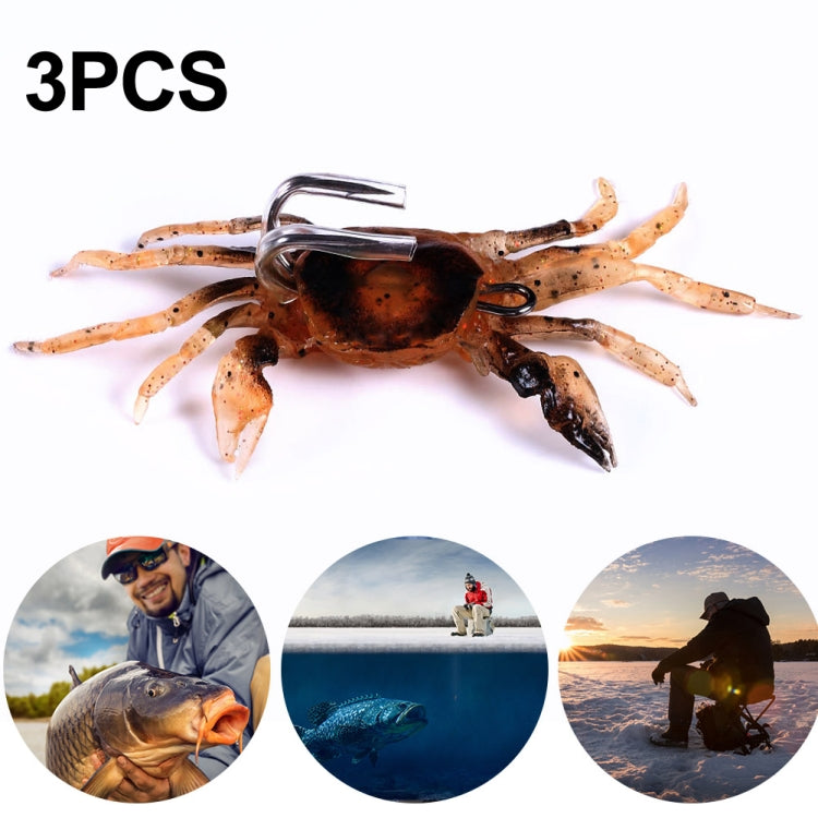 3 PIÈCES HENGJIA SO068 Leurre de pêche sur glace anti-accrochage, hameçon crabe submergé, 8cm 19g 1, 8cm 19g 2, 8cm 19g 3, 10cm 30g Orange, 10cm 30g Vert, 10cm 30g Gris