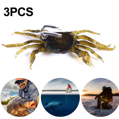 3 PIÈCES HENGJIA SO068 Leurre de pêche sur glace anti-accrochage, hameçon crabe submergé, 8cm 19g 1, 8cm 19g 2, 8cm 19g 3, 10cm 30g Orange, 10cm 30g Vert, 10cm 30g Gris