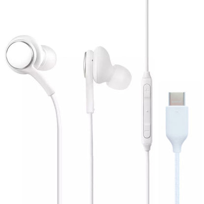 115 Type-C Digital Chip Wire-controlled Headphones, For Samsung  Note 10 (White)