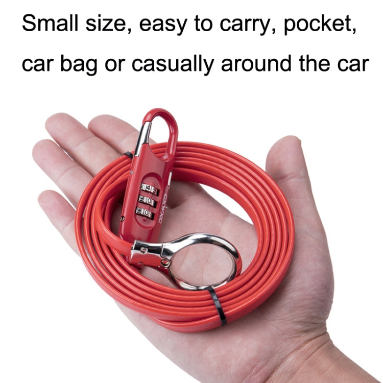 PL3001 Bicycle Mountain Bike Portable Anti-theft Password Cable Lock, Password Cable Lock(Black), Password Cable Lock(Red)