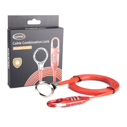 PL3001 Bicycle Mountain Bike Portable Anti-theft Password Cable Lock, Password Cable Lock(Black), Password Cable Lock(Red)