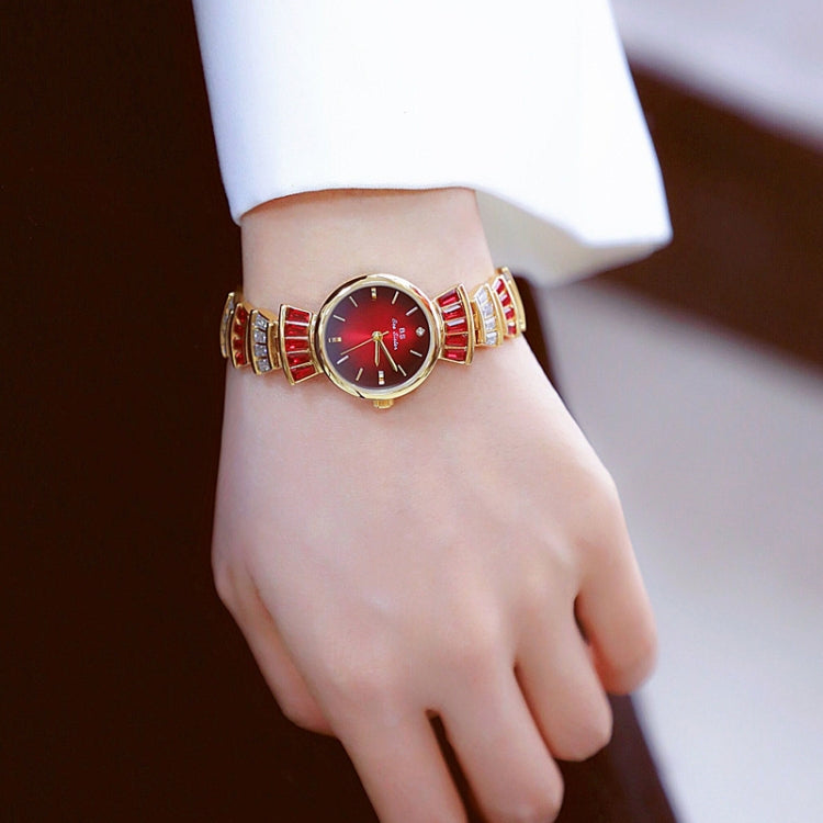 BS Bee Sister  FA1700 Diamond Inlaid Ladies Watch Symphony Wrist Watch, Golden Red, Silver -red, Golden Green, Silver Green