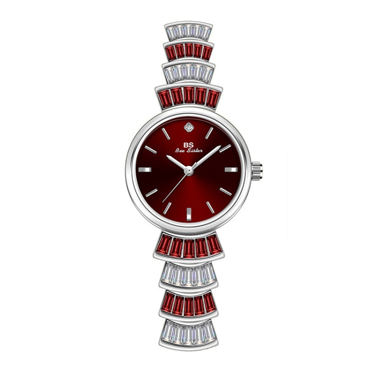 BS Bee Sister  FA1700 Diamond Inlaid Ladies Watch Symphony Wrist Watch, Golden Red, Silver -red, Golden Green, Silver Green