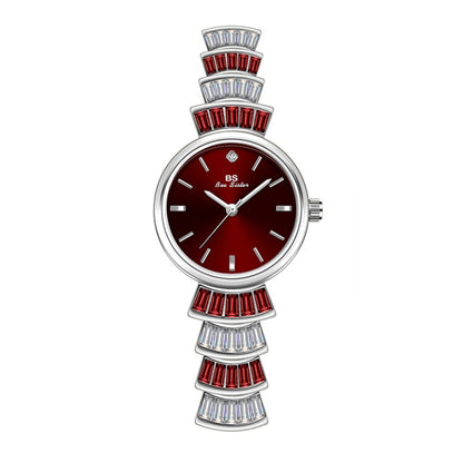BS Bee Sister  FA1700 Diamond Inlaid Ladies Watch Symphony Wrist Watch, Golden Red, Silver -red, Golden Green, Silver Green