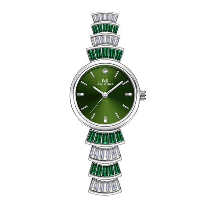 BS Bee Sister  FA1700 Diamond Inlaid Ladies Watch Symphony Wrist Watch, Golden Red, Silver -red, Golden Green, Silver Green