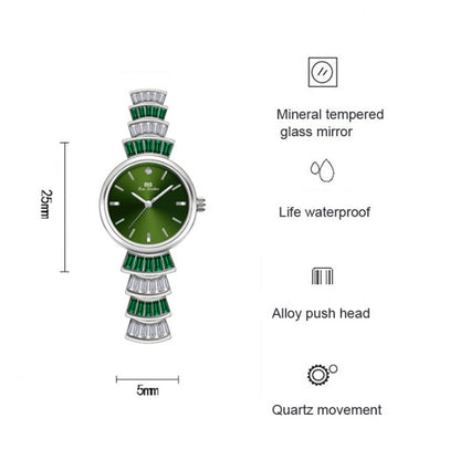 BS Bee Sister  FA1700 Diamond Inlaid Ladies Watch Symphony Wrist Watch, Golden Red, Silver -red, Golden Green, Silver Green