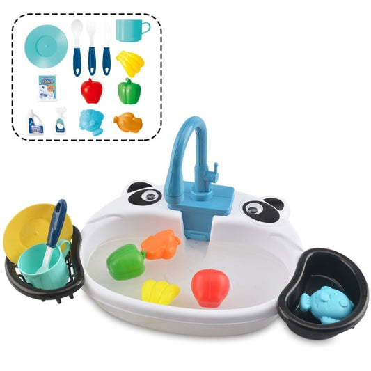 Jouets de cuisine pour enfants Lave-vaisselle électrique à eau circulante, Panda, Canard jaune, Jaune, Bleu, Rose, Vert, Girafe, Dinosaure
