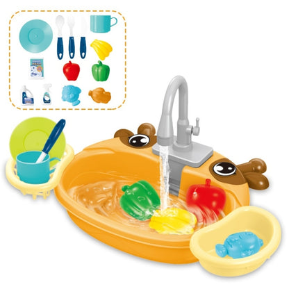 Children Kitchen Toys Electric Circulating Water Dishwasher, Panda, Yellow Duck, Yellow, Blue, Pink, Green, Giraffe, Dinosaur