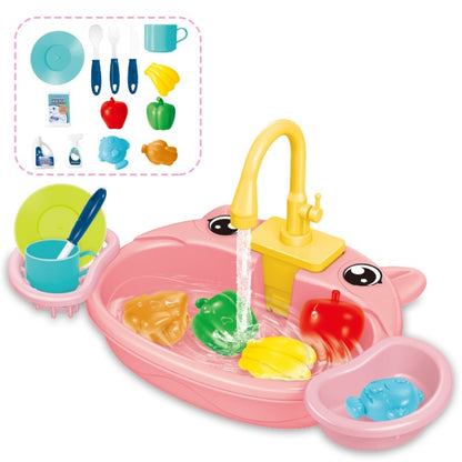 Children Kitchen Toys Electric Circulating Water Dishwasher, Panda, Yellow Duck, Yellow, Blue, Pink, Green, Giraffe, Dinosaur