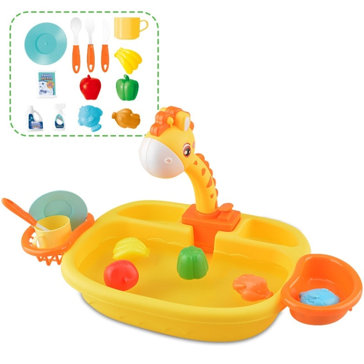 Children Kitchen Toys Electric Circulating Water Dishwasher, Panda, Yellow Duck, Yellow, Blue, Pink, Green, Giraffe, Dinosaur