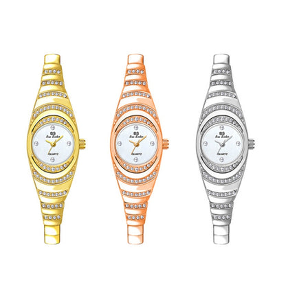 BS Bee Sister  FA1540  Ladies Oval Small Chain Watch with Diamonds, Silver, Gold, Rose Gold