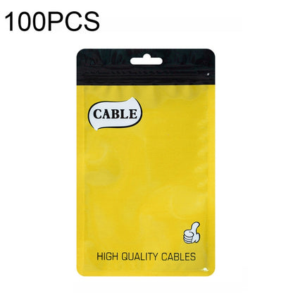 100 PCS Thumb Type Data Cable Packaging Bag Thickened Plastic Ziplock Bag, 11 x 18cm, 10.5 x 15cm