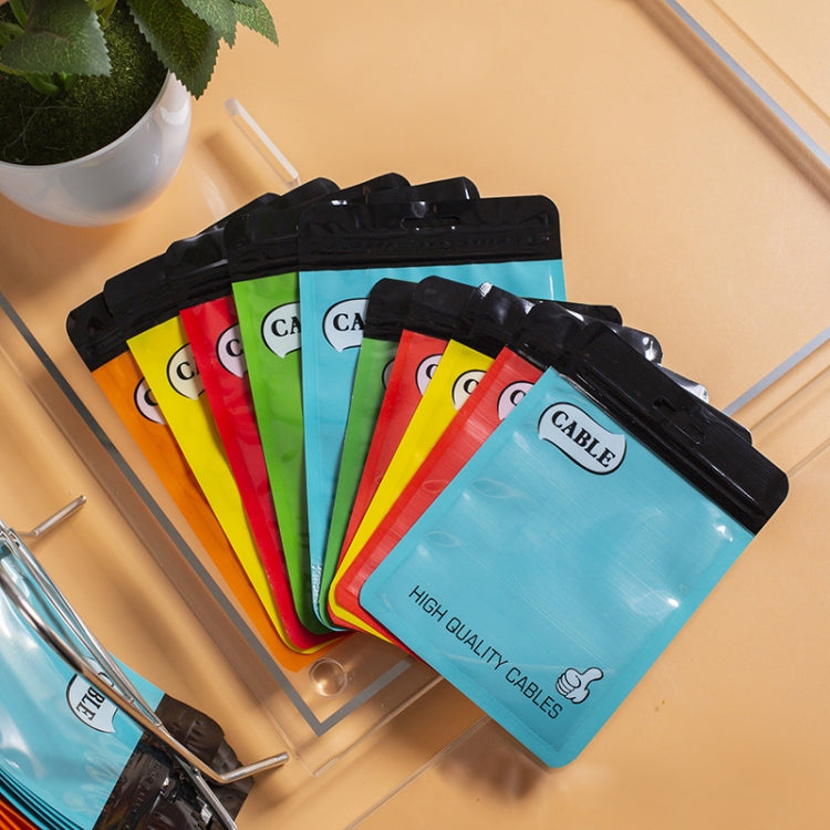 100 PCS Thumb Type Data Cable Packaging Bag Thickened Plastic Ziplock Bag, 11 x 18cm, 10.5 x 15cm
