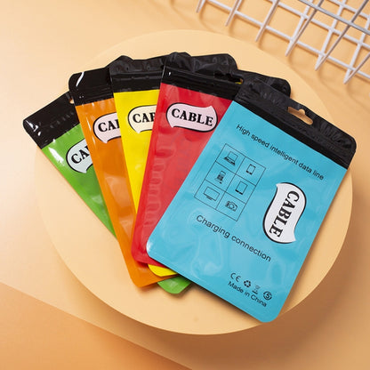 100 PCS Thumb Type Data Cable Packaging Bag Thickened Plastic Ziplock Bag, 11 x 18cm, 10.5 x 15cm