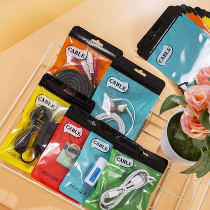 100 PCS Thumb Type Data Cable Packaging Bag Thickened Plastic Ziplock Bag, 11 x 18cm, 10.5 x 15cm