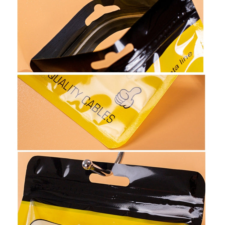 100 PCS Thumb Type Data Cable Packaging Bag Thickened Plastic Ziplock Bag, 11 x 18cm, 10.5 x 15cm