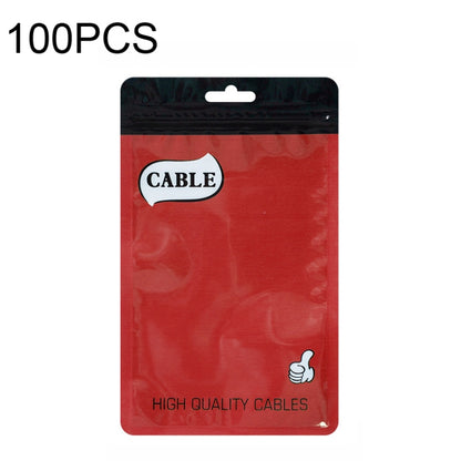 100 PCS Thumb Type Data Cable Packaging Bag Thickened Plastic Ziplock Bag, 11 x 18cm, 10.5 x 15cm