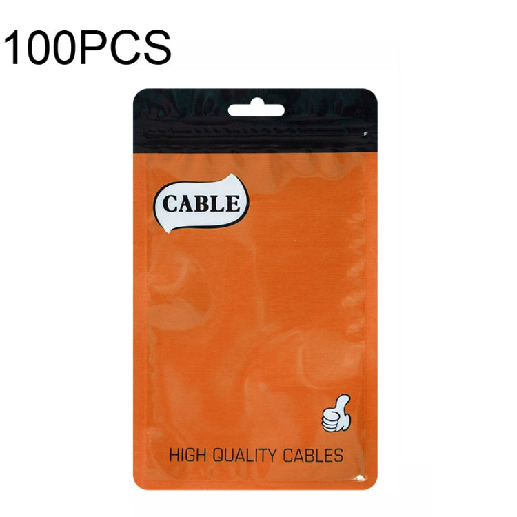 100 PCS Thumb Type Data Cable Packaging Bag Thickened Plastic Ziplock Bag, 11 x 18cm, 10.5 x 15cm