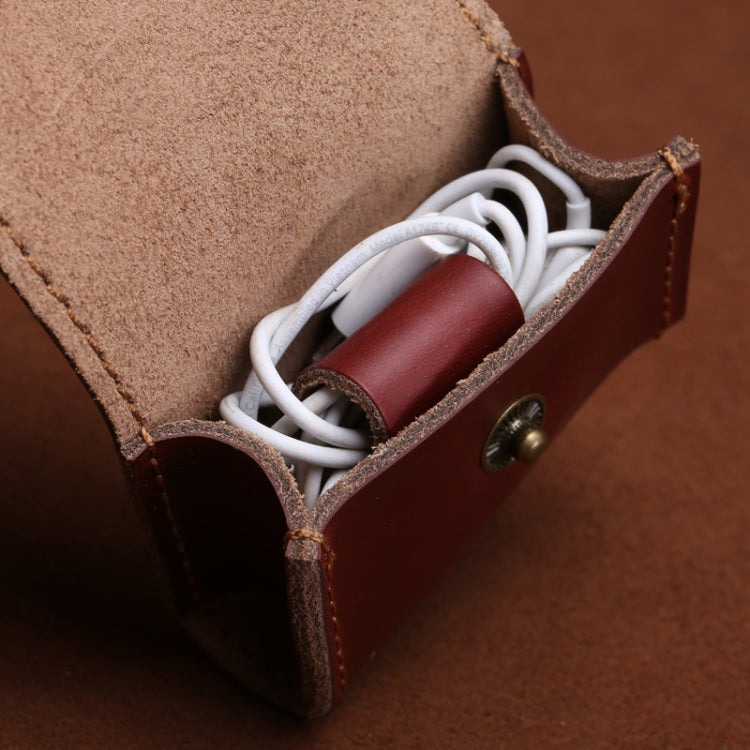 S122 Vintage Mini Leather Headphone Bag, Coffee, Wine Red, Black, Blue, Gray, Green
