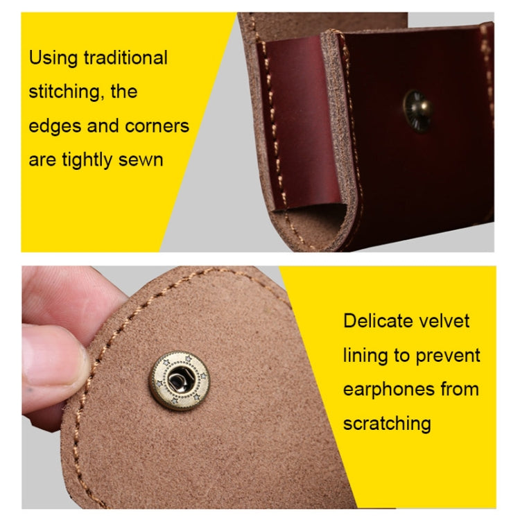 S122 Vintage Mini Leather Headphone Bag, Coffee, Wine Red, Black, Blue, Gray, Green