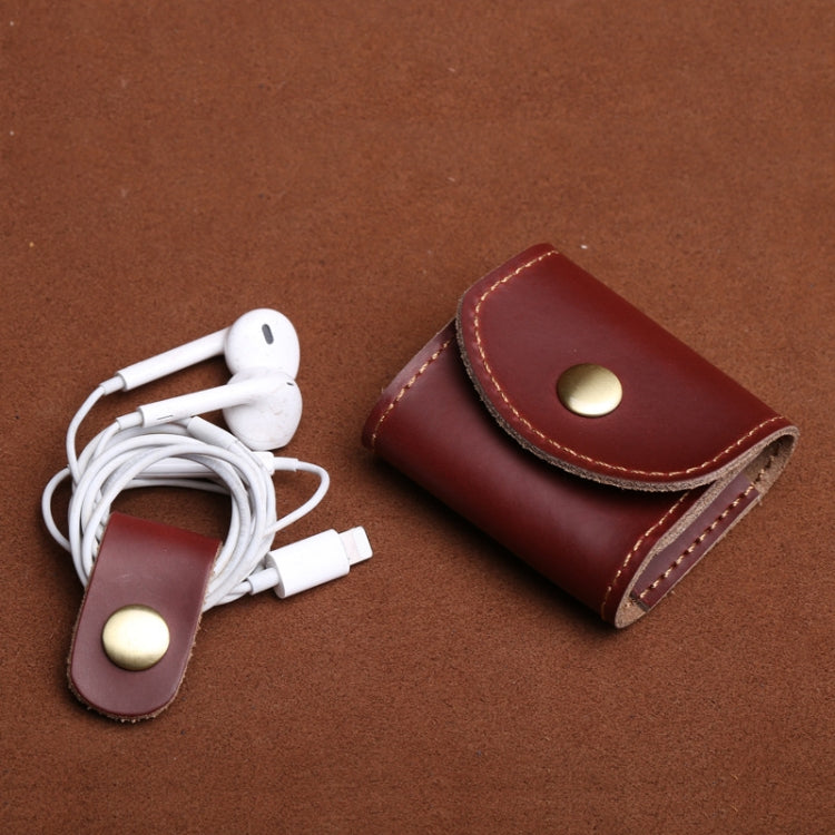 S122 Vintage Mini Leather Headphone Bag, Coffee, Wine Red, Black, Blue, Gray, Green