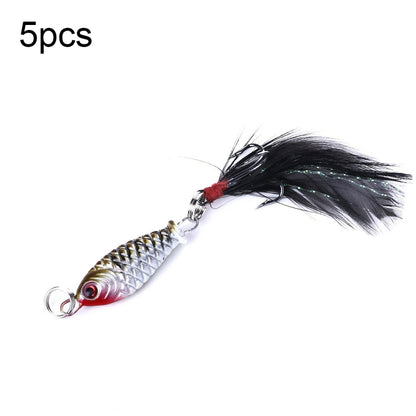 5 PCS HENGJIA LB003 Small Iron Plate 2.5cm 4g Far Delivery Freshwater Bait, LB003 1, LB003 2, LB003 3, LB003 4