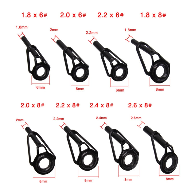 80 PCS / Box Top Ring Leading Eye Lure Rod Accessories, Style:, Stainless Steel+Ceramic Ring, Iron+Ceramic Ring