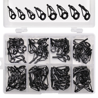 80 PCS / Box Top Ring Leading Eye Lure Rod Accessories, Style:, Stainless Steel+Ceramic Ring, Iron+Ceramic Ring