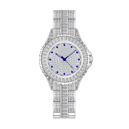 BS Bee Sister FA1686 Montre femme incrustée de diamants, montre-chaîne à bijoux, argent, argent doré, or