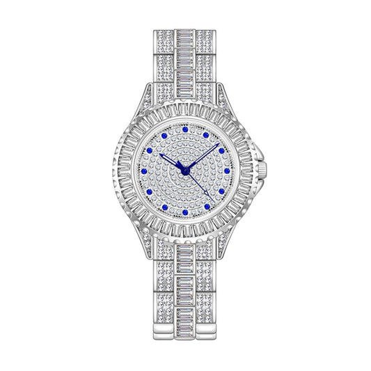 Montre femme BS Bee Sister FA1686 avec chaîne sertie de diamants, argent, argent doré, or