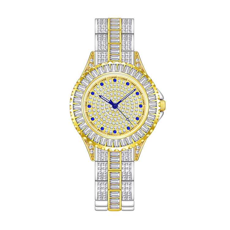 BS Bee Sister FA1686 Montre femme incrustée de diamants, montre-chaîne à bijoux, argent, argent doré, or