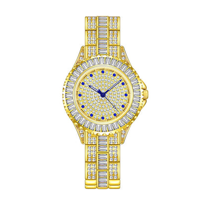BS Bee Sister FA1686 Montre femme incrustée de diamants, montre-chaîne à bijoux, argent, argent doré, or