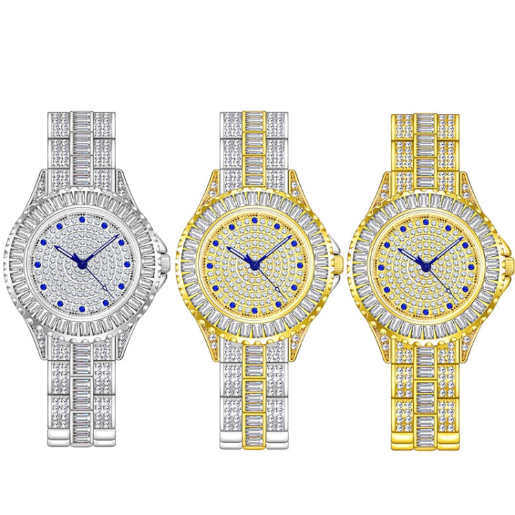 BS Bee Sister FA1686 Montre femme incrustée de diamants, montre-chaîne à bijoux, argent, argent doré, or