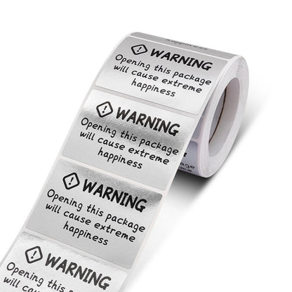 Warning That Opening This Package Will Bring Great Happiness Sealing Sticker, 40x60mm