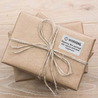Warning That Opening This Package Will Bring Great Happiness Sealing Sticker, 40x60mm