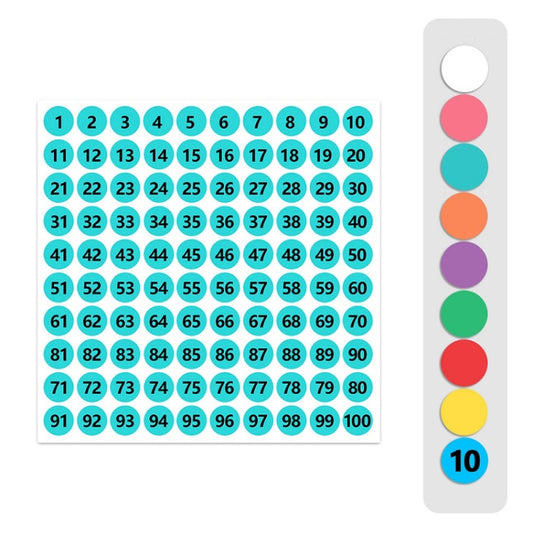 100 Stickers/Sheet Clothes Footwear Size Number Label Sticker, Diameter: 25mm, 10mm, 13mm, 15mm, 20mm, 25mm