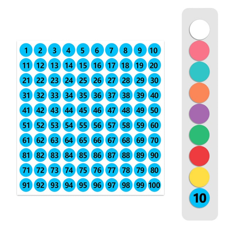 100 Stickers/Sheet Clothes Footwear Size Number Label Sticker, Diameter: 25mm, 10mm, 13mm, 15mm, 20mm, 25mm