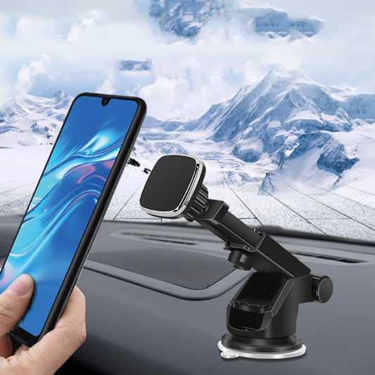 Support de téléphone pour tableau de bord de voiture à ventouse télescopique magnétique, Support de téléphone pour tableau de bord de voiture