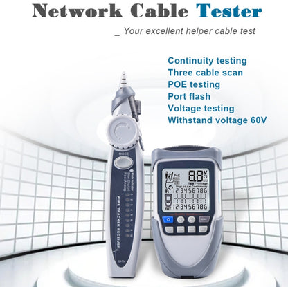 Network Cable Tester Wire Tracker Battery Voltage POE Test Multi-function Cable Tester, ET612, ET613