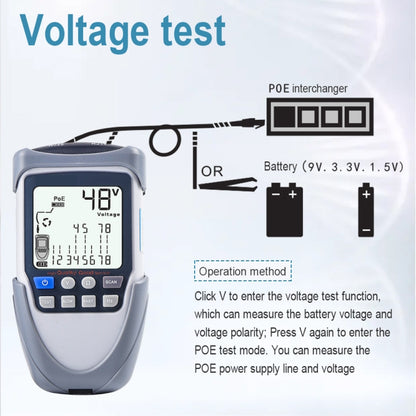 Network Cable Tester Wire Tracker Battery Voltage POE Test Multi-function Cable Tester, ET612, ET613