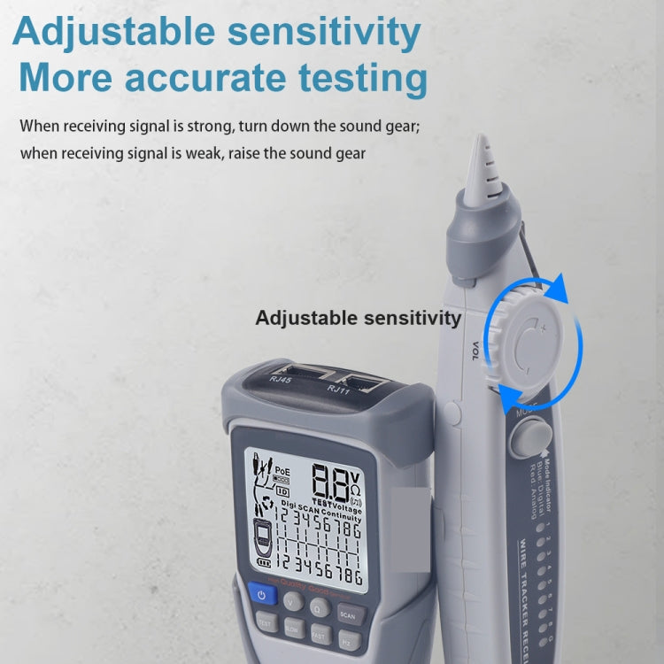 Network Cable Tester Wire Tracker Battery Voltage POE Test Multi-function Cable Tester, ET612, ET613