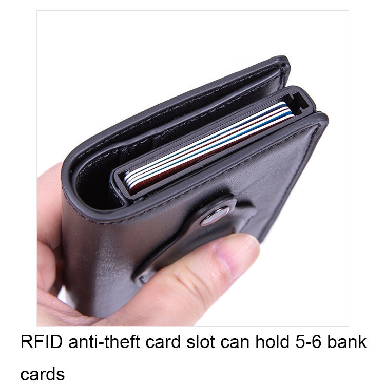 X-80 RFID Anti-theft Brushed Leather Card Holder For AirTag, Black, Blue, Coffee, Apricot, Carbon Fiber Black