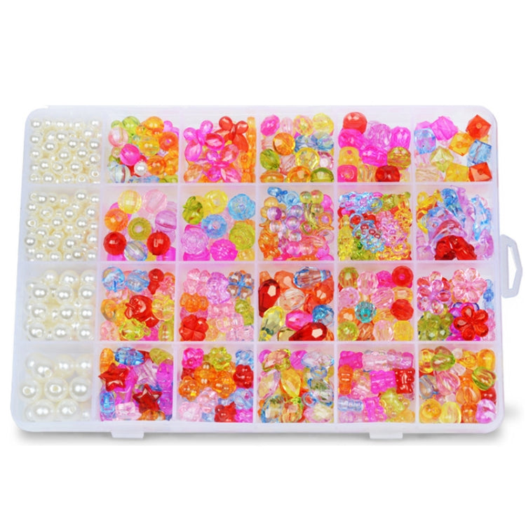 24 Grid Acrylic Beaded Kids DIY Necklace Bracelet Toys